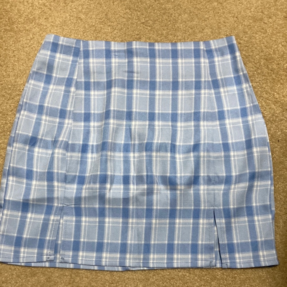 blue plaid mini skirt!
